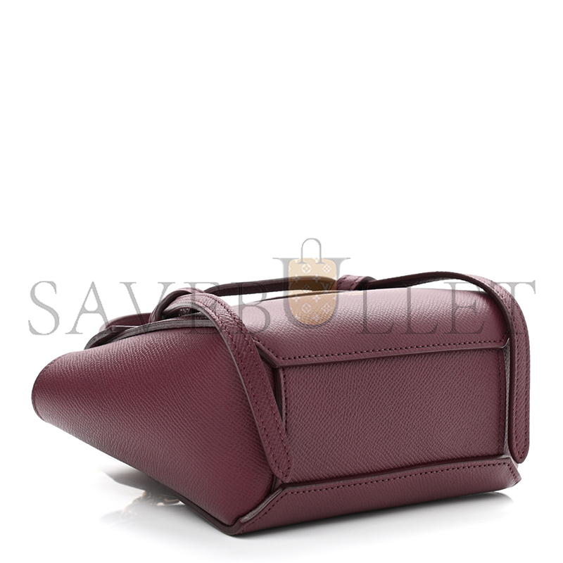 CELINE GRAINED CALFSKIN PICO BELT BAG ACAI 1090152 (15*14*9cm)